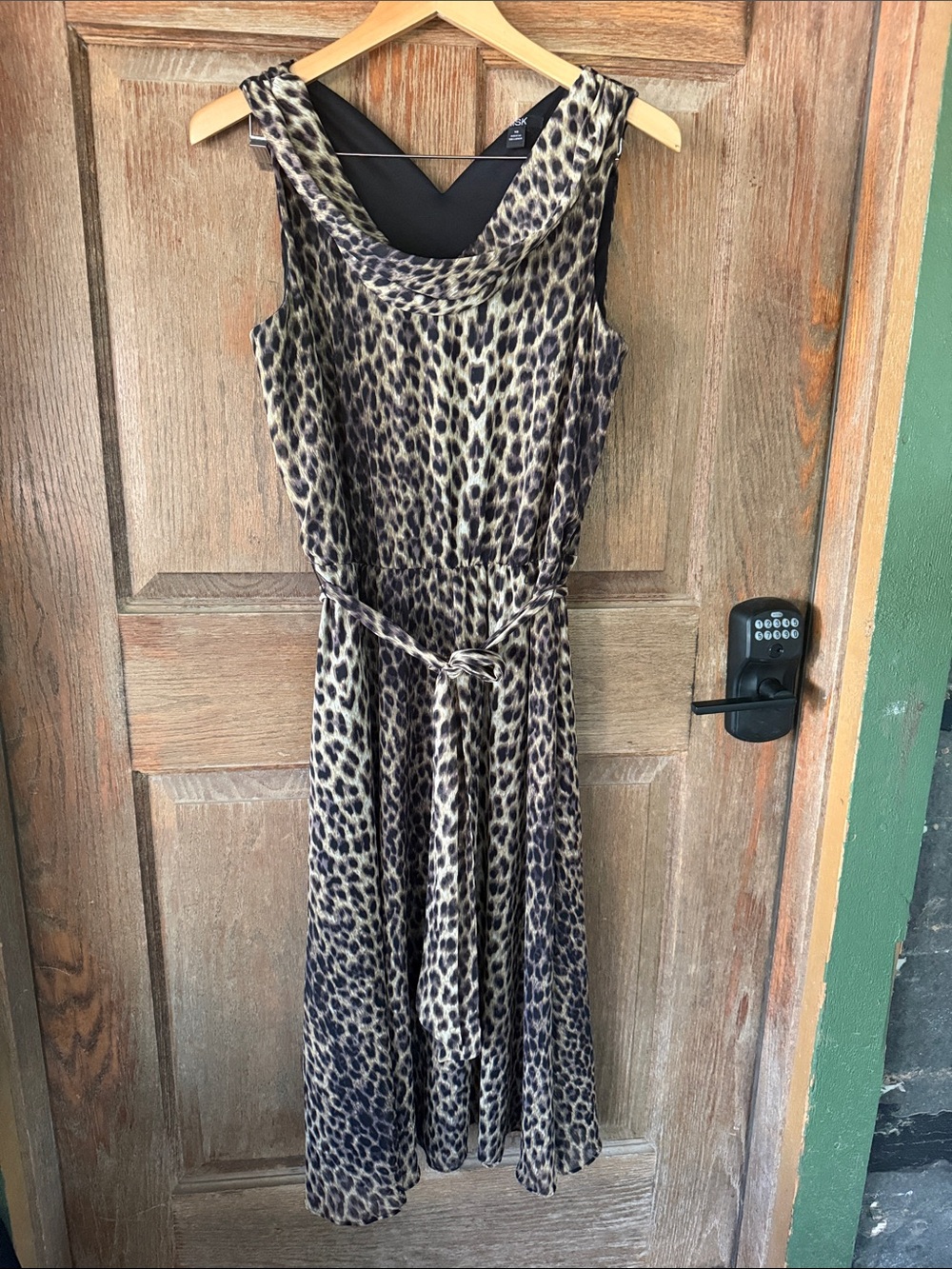 MSK Leopard Print Sleeveless Dress - Brown/Black